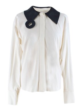 J.W. Anderson White Shirt with Leather Collar