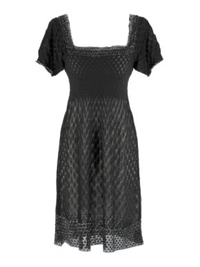 M Missoni black scallop-knit dress