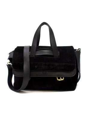 J.W Anderson Black Leather-trimmed Suede Shoulder Handbag