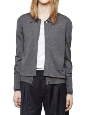 J W Anderson Grey Polo Combo Cardigan