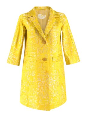 Etro Yellow Jacquard Linen & Silk Jacket