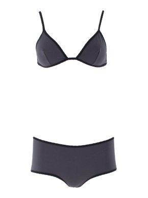 Laura Urbinati Grey Triangle Top and Boy-cut Bikini Set 1