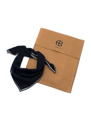 Connolly Wool Striped Trim Navy Neck Tie