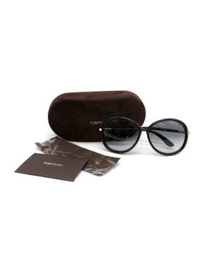 Tom Ford Oversize Round Black Sunglasses