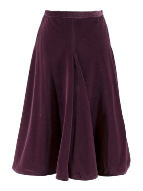 Valentino Purple Velvet A-Line Skirt