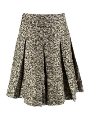 Jonathan Saunders Wool & Silk Pleated High-Waisted Skirt