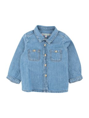 Bonpoint Baby Girl 12M Blue Cotton Denim Top Shirt