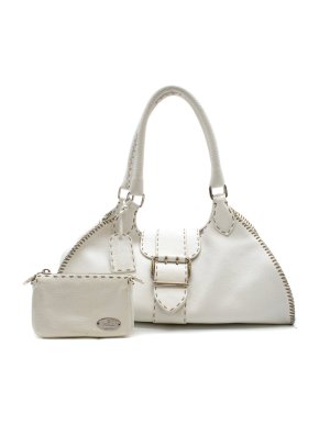 Fendi White Stitch Detail Top-handle Bag