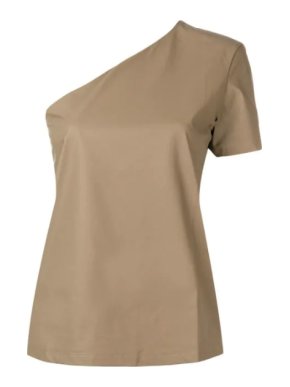 Max Mara Ovatte asymmetric one-shouldered cotton top