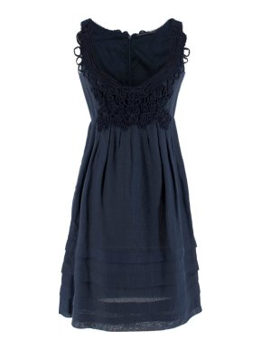 E /rmanno Scervino Cotton Navy Lace Embroidered Dress