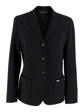 Escada Black Wool-blend Stretch Blazer
