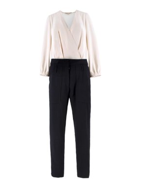 Vanessa Bruno Black and Cream Wrap Jumpsuit
