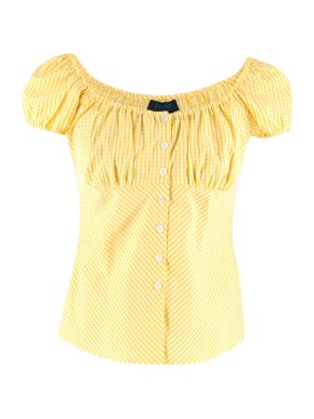 Escada Sport Yellow Gingham Blouse