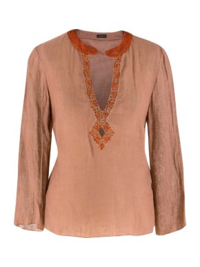 Joseph Embellished Semi Sheer Linen Tunic