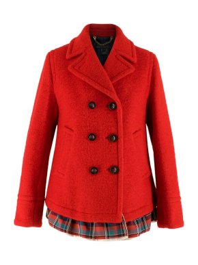 Marc by Marc Jacobs Red Wool Blend Double Breasted Coat