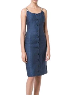 Altuzarra linen navy isar dress