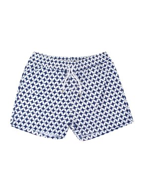 Frescobol Carioca White and Blue Swim Trunks
