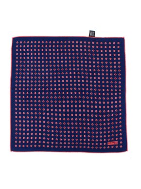 E. Marinella Napoli Blue & Pink Silk Pocket Square