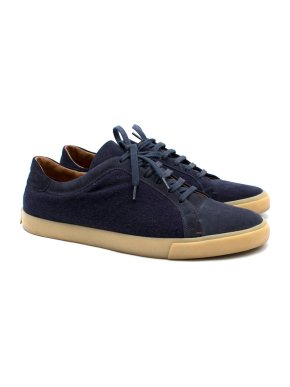 Loro Piana Blue Suede Lace-up Sneakers