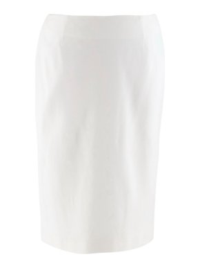 Tom Ford Gold Double Zip White Pencil Skirt