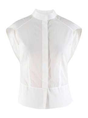 Maison Margiela White High Neck Blouse