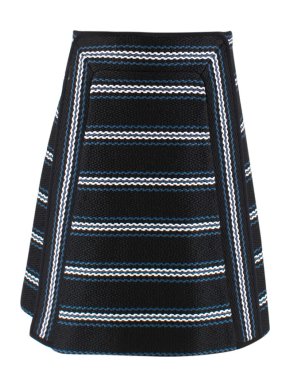 Chloe Black Embroidered A-Line Skirt