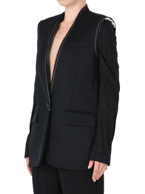 Maison Margiela Navy Deconstructed Wool Blazer
