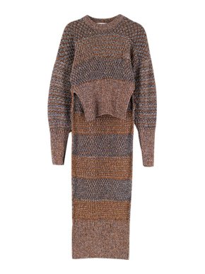 Esteban Cortazar High Neck Metallic Knit Jumper