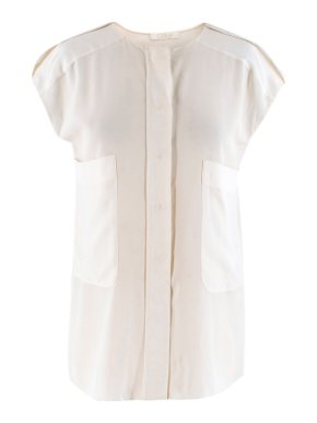 Chloe Cream Silk blend Sleeveless Blouse