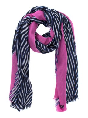 Diane Von Furstenberg Pink Zebra Print Cashmere Shawl