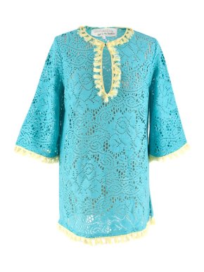 alexSANDra Blue Knit Beach Cover Up Top