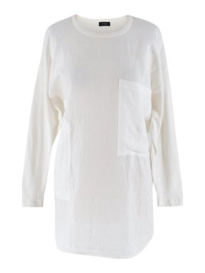 Joseph White Linen Blend Tie-Back Tunic