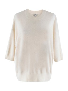 Vince Cream 3/4 Sleeve Cashmere Jumper