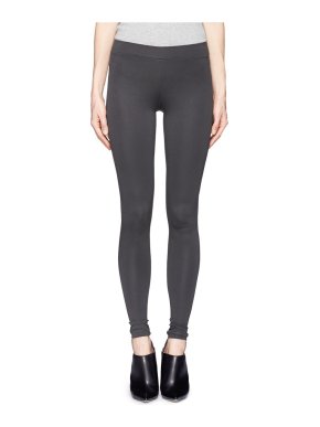 Vince Grey Stretch Stitch-Detailed Leggings