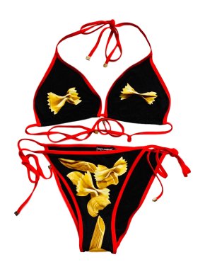 Dolce & Gabbana Pasta Print String Bikini