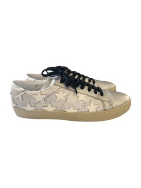 Saint Laurent Metallic Star Print Court Sneakers