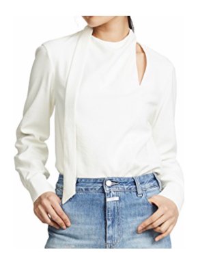 Tibi Draped tie-neck cut-out top