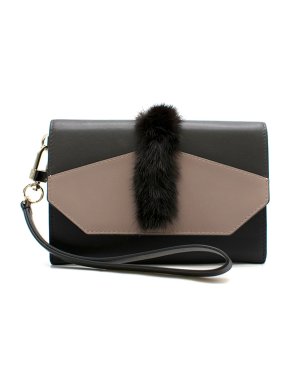 Oh! By Kopenhagen Fur Leather Flap Wallet