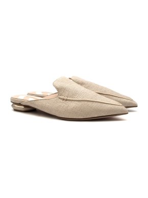 Nicholas Kirkwood Beya Raffia Beige Slippers