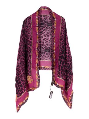 Roberto Cavalli Silk Pink Leopard Print Scarf/Shawl
