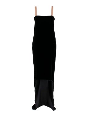 Lanvin by Alber Elbaz Black Velour Asymmetric Dress