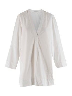 Tome White V-neck Long Sleeve Shirt 1