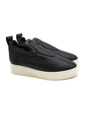 Celine Black Leather Slip On Sneakers