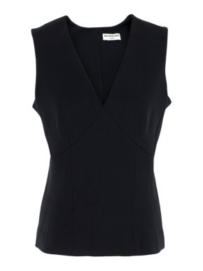 Balenciaga Black Silk Sleeveless Top