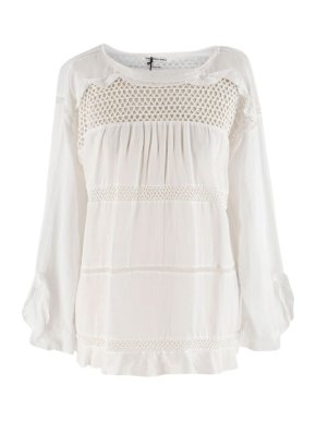 Isabel Marant Etoile White Knit Long-sleeve Blouse