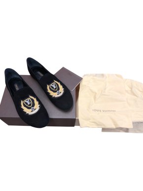 Louis Vuitton Embroidered Velvet Loafers