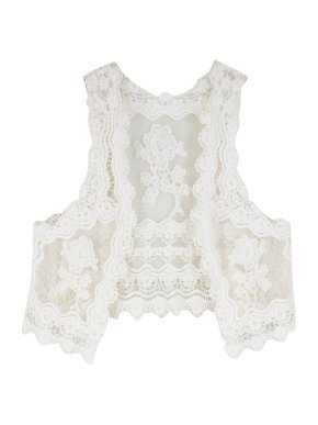 Bespoke White Floral Lace Waistcoat