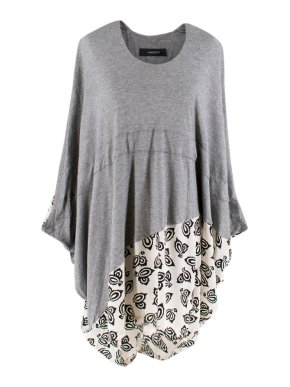 Thakoon Silk Grey Oversized Tunic Top