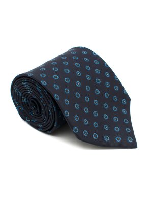 E.G. Cappelli Navy Blue Printed Tie