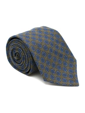 Doriani Khaki Printed Wool Tie